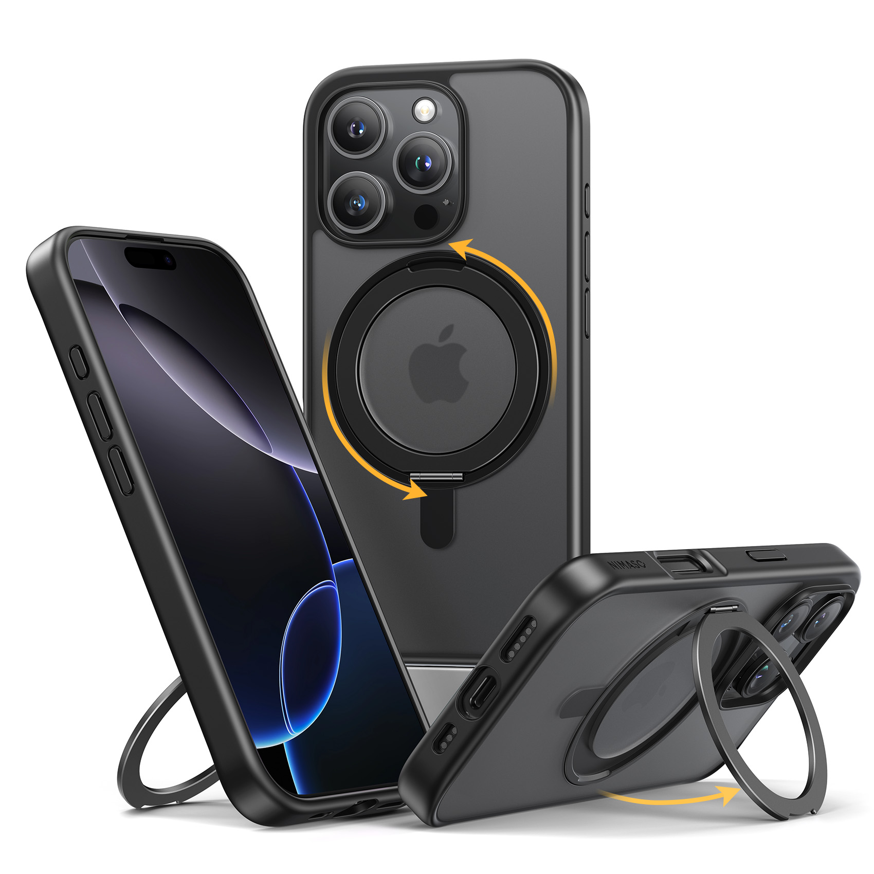 Amazon.co.jp: iPhone 16 Pro 用 ケース クリア 360°回転