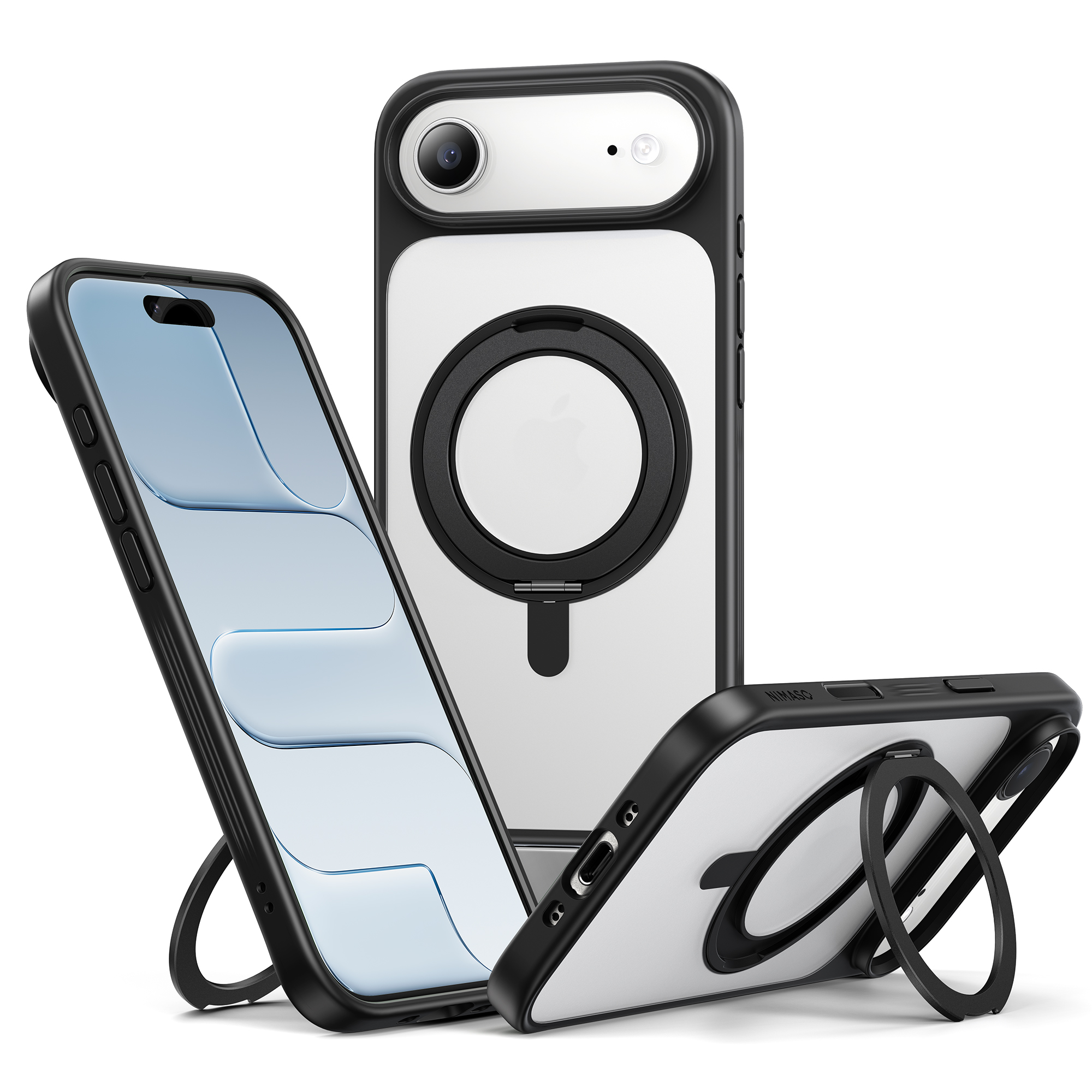 NIMASO（ニマソ） NIMASO iPhone 17/17e/16/16ee ケース 360°回転