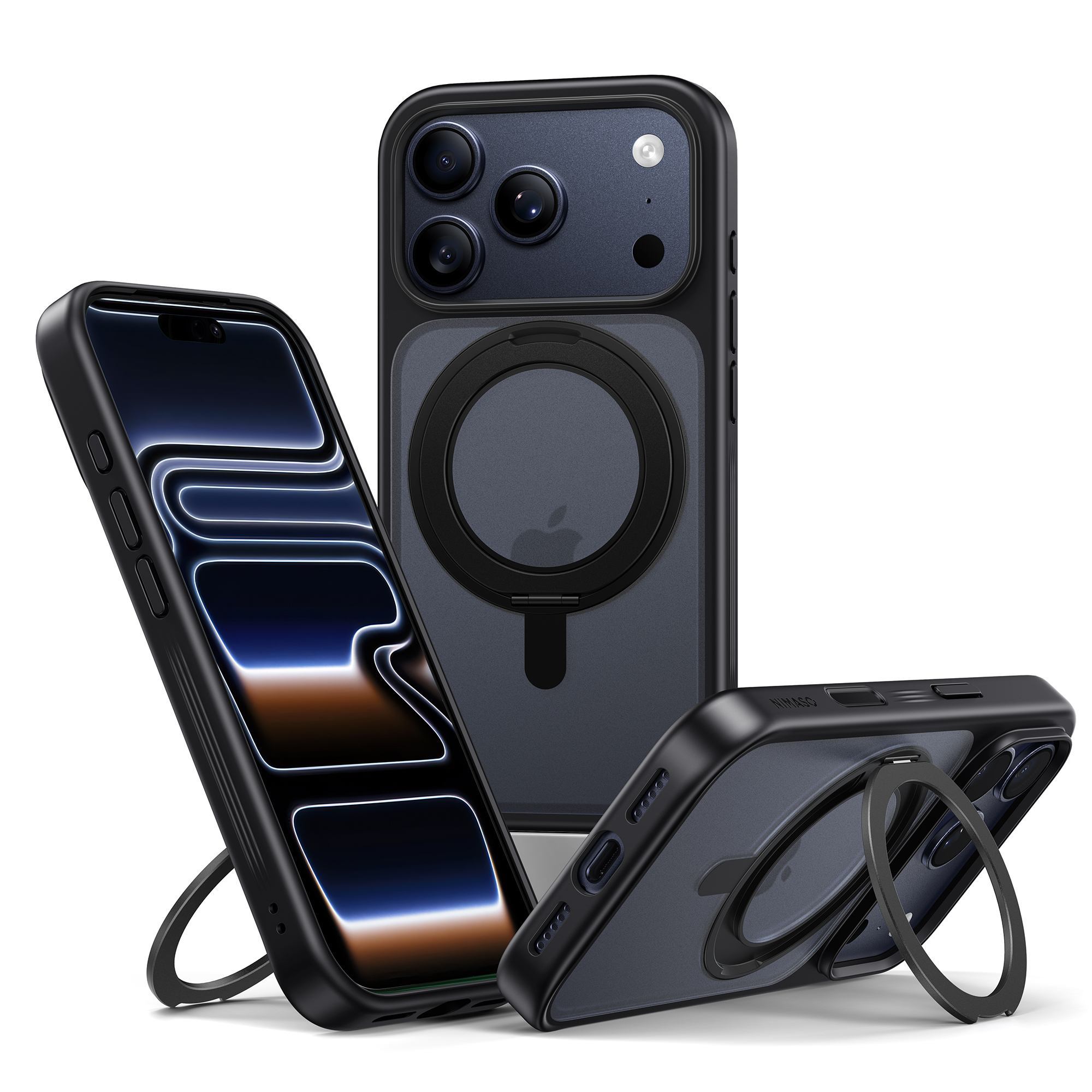 NIMASO（ニマソ） NIMASO iPhone 17/16/16e ケース 360°回転スタンド