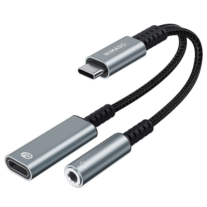 大幅値下げ】NIMASO 2in1タイプCイヤホン変換ケーブル 60W急速充電