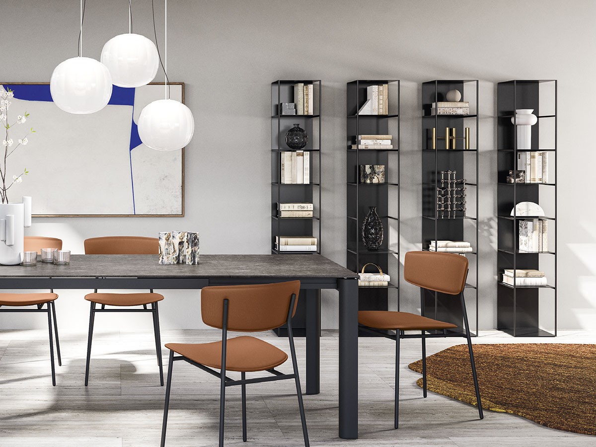 calligaris カリガリス 本革マガジンラック イタリア製 ブラウンレザー calligaris（カリガリス） LINE ライン CS6201 マガジンラック 本棚