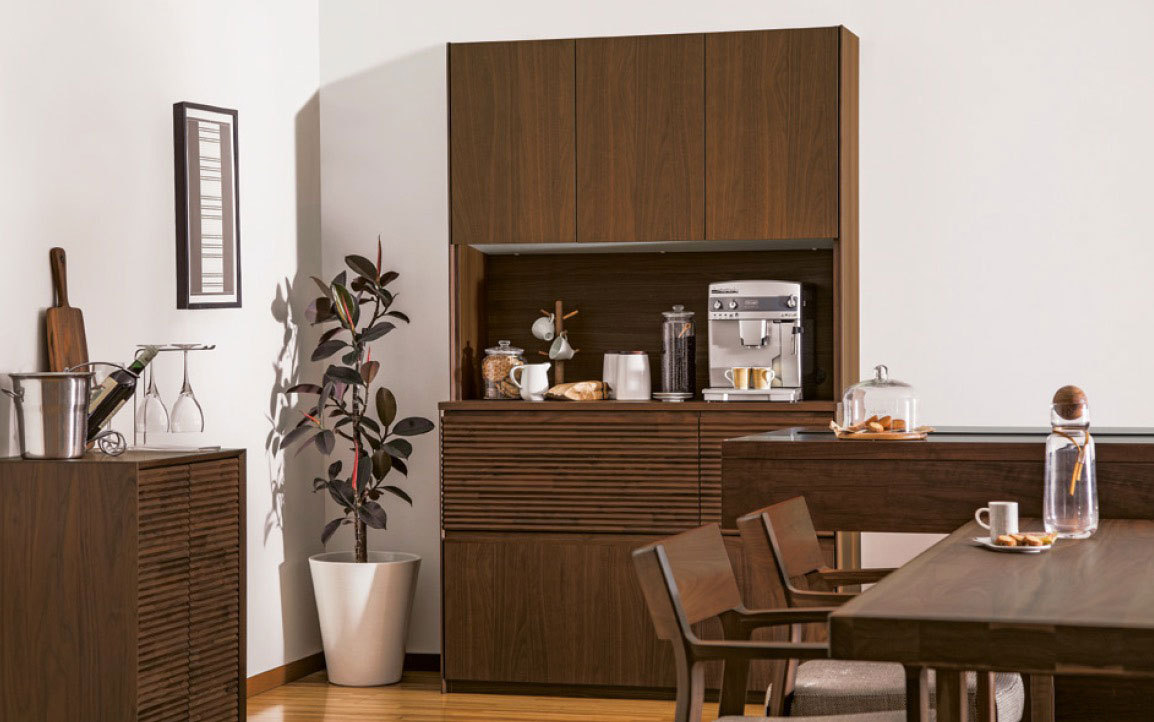 カリモク キッチンボード EW3505 幅102.4cm 食器棚 家電収納棚 