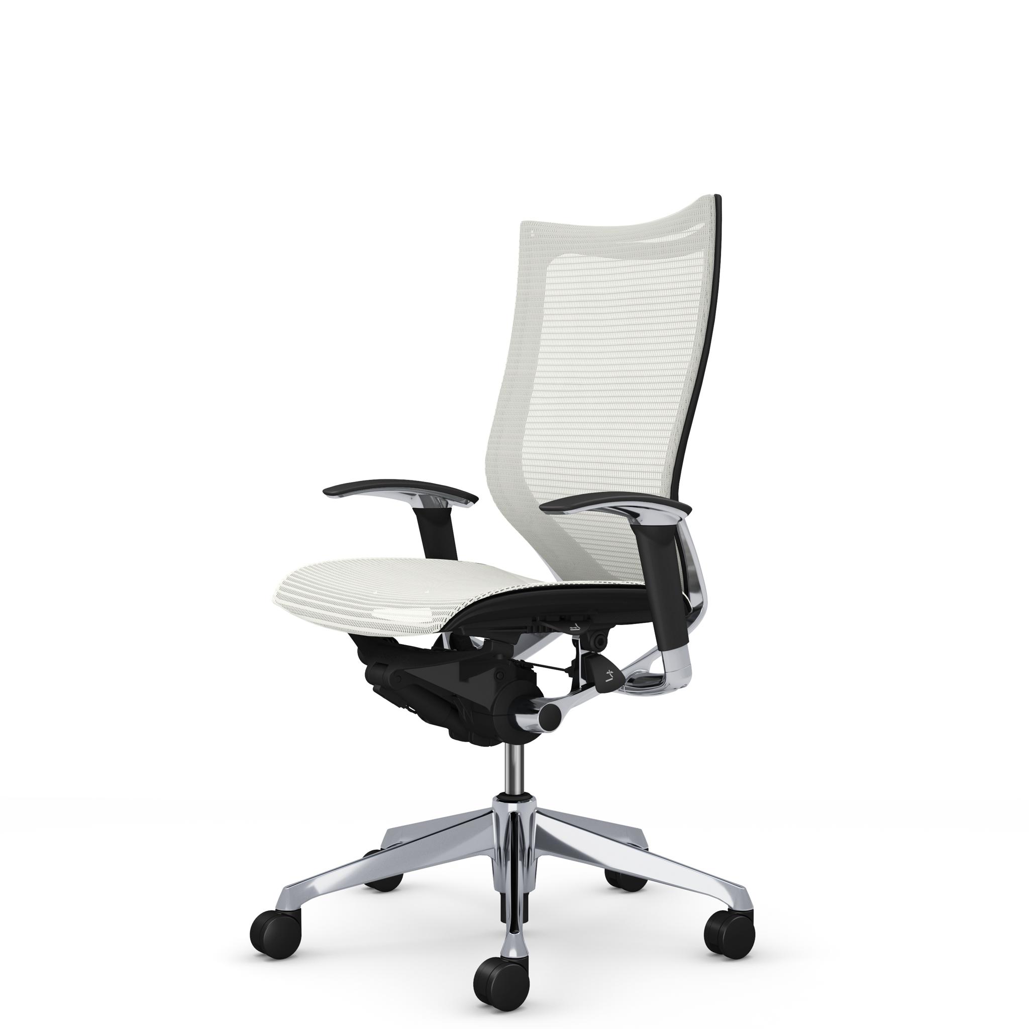 バロン スタンダードメッシュ 座メッシュ ハイバック 可動肘 ブラック／ポリッシュ CP85AR CP85HR オフィスチェア オカムラ Baron okamura_2