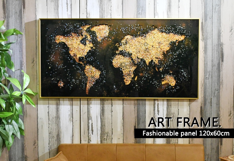 アートパネル 60×120 水晶絵 KH1074 世界地図 ワールド 壁掛けパネル 