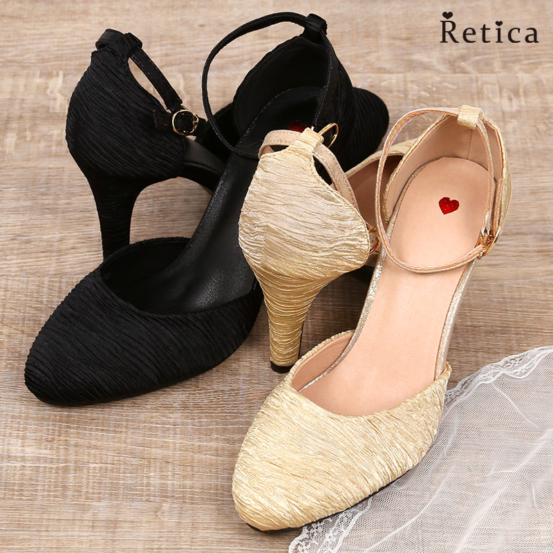 Retica パンプス ヒール ストラップ付き 結婚式 お呼ばれ 靴 
