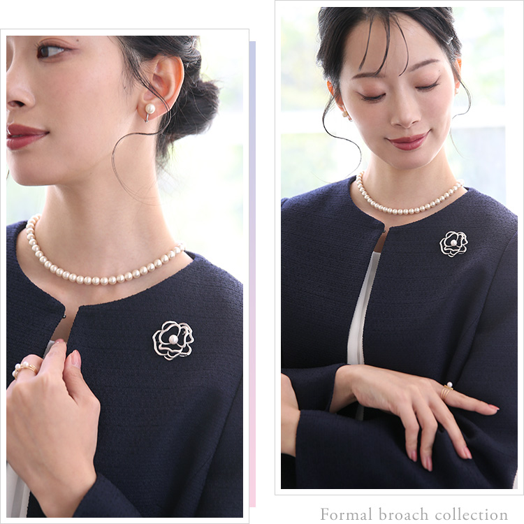 あこや真珠 sterling SILVER パール サークル ブローチ 結婚式 あこや真珠 sterling SILVER パール サークル ブローチ 結婚式