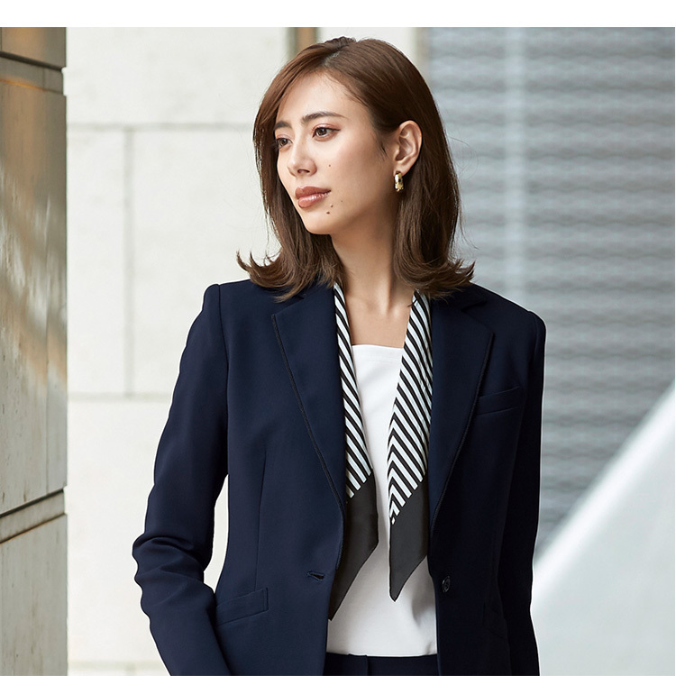 七分袖カットソー ホワイト ブラック アンジョア 01155 事務服 制服 オフィス enjoie S〜3L ジョア 七分袖カットソー ホワイト ブラック アンジョア 01155
