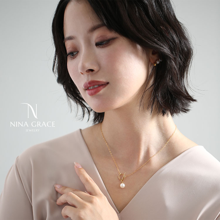 NINA GRACE あこや真珠 ネックレス 8.0-8.5mm 14KGF K14 アコヤ真珠