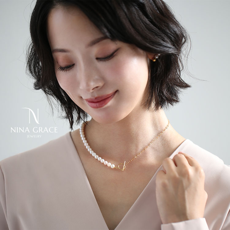 NINA GRACE あこや真珠 ネックレス 6.0-6.5mm 14KGF K14 アコヤ真珠