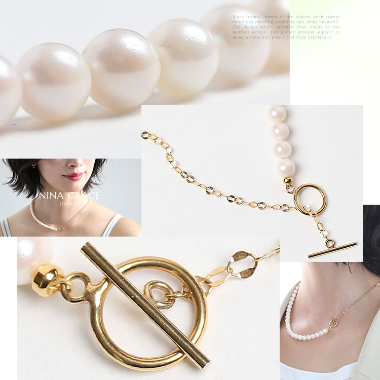 【新品】あこや真珠 6.5-7.0mmネックレス&プラチナピアス 卒業式 入学式 NINA GRACE あこや真珠 ネックレス 6.0-6.5mm 14KGF K14 アコヤ真珠