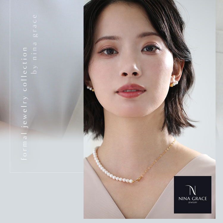 NINA GRACE あこや真珠 ピアス 5.5-6.0mm 金属アレルギー サージカル