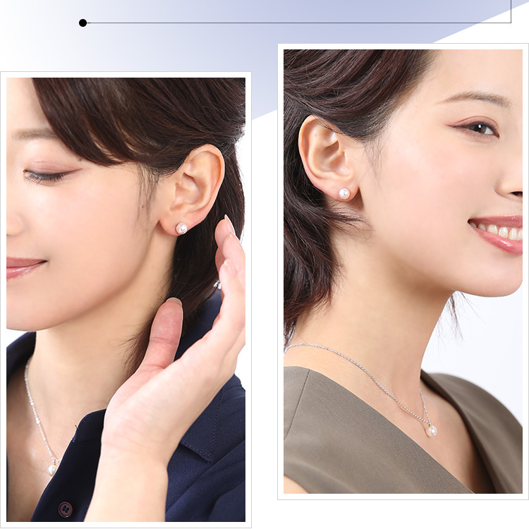 nina's（ファッション） アコヤ真珠 ピアス 7.5-8.0mm シルバー