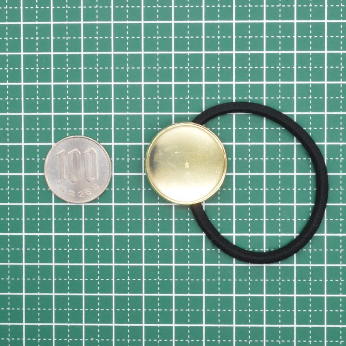 ヘアゴム 金 ゴールド 台座付き 大 3個セット ハンドメイド