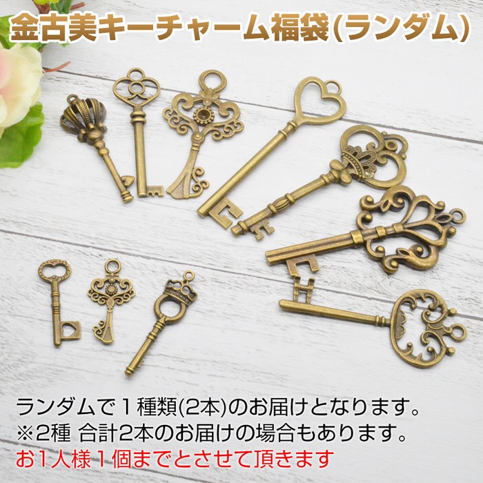 鍵 チャーム ペンダントトップ お試し 2個セット 福袋 レジン