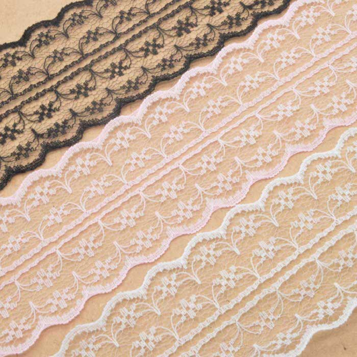 リボン レース ピンク 4cm 装飾 デコレーション パーツ UVレジン