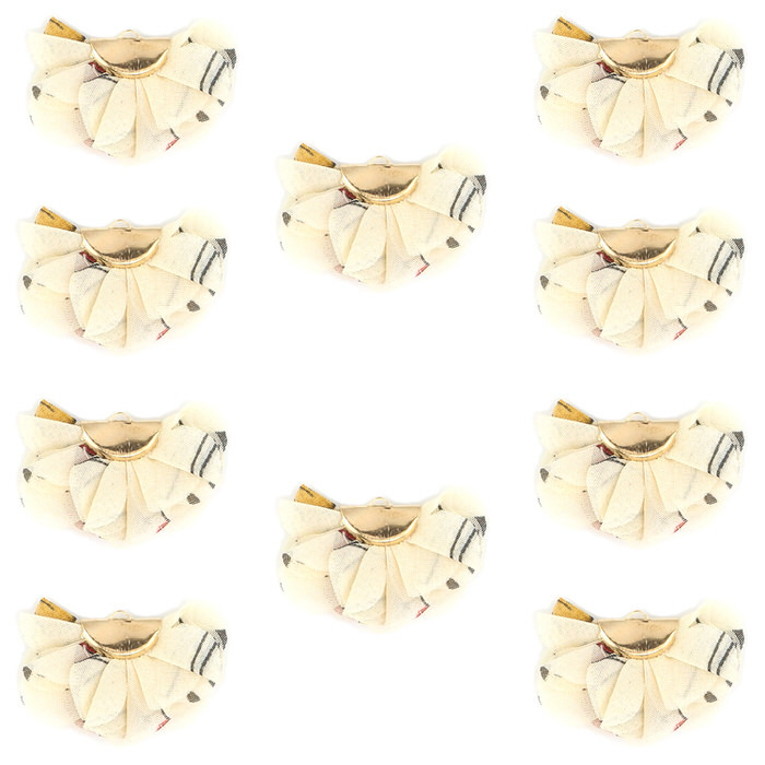 フラワータッセル シフォン ピアス 10個セット タッセル