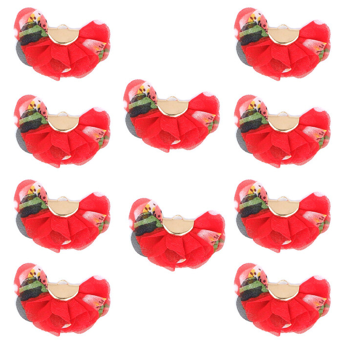 フラワータッセル シフォン ピアス 10個セット タッセル