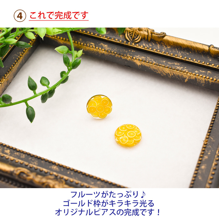フレッシュなフルーツピアスを作るキット レジン枠 スライス棒 ピアス 