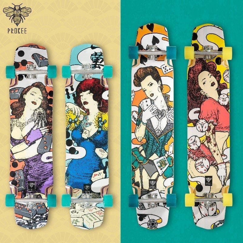 PROBEE/鶴・鹿・ペリカン【ロングスケートボード】 コンプリート