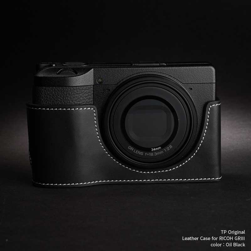 TP Original Leather Camera Body Case for RICOH GR III Oil Black 