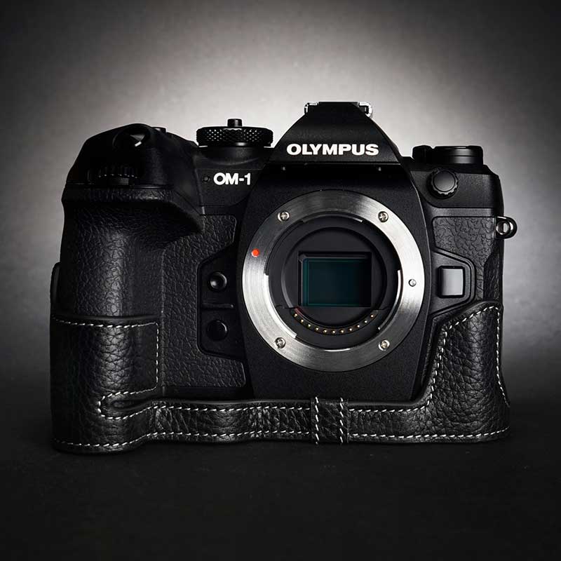 TP Original OLYMPUS OM SYSTEM OM-1 専用 レザー カメラケース Black