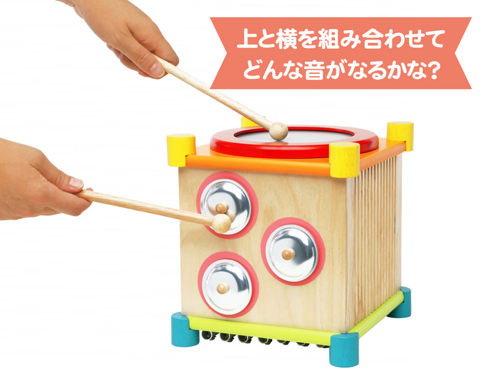 メロディキューブ 知育玩具 エデュテ 木製 おもちゃ 楽器 音楽 鉄琴