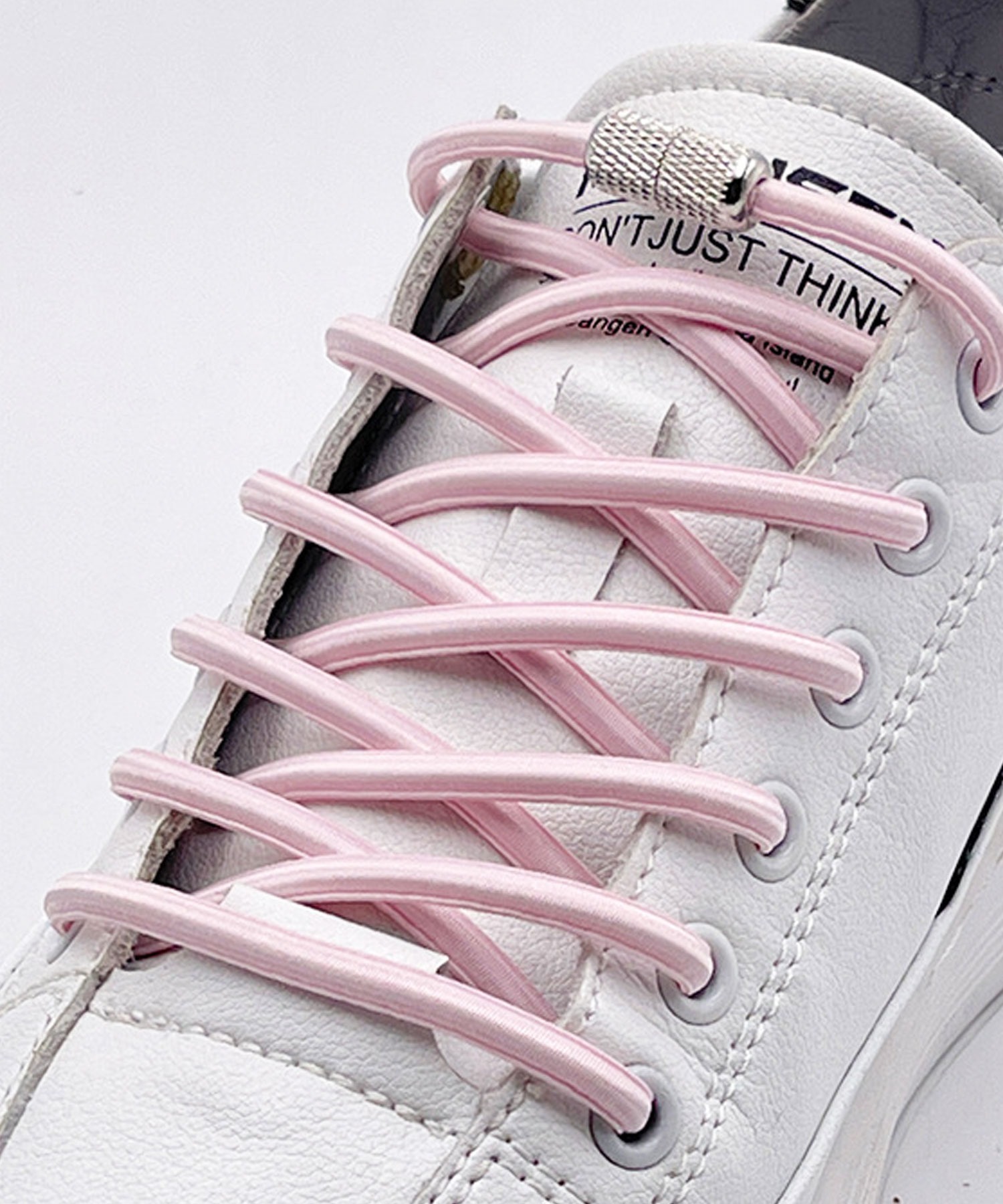 靴紐 結ばない ゴム 丸紐 黒 赤 靴ひも ストッパー スニーカー ピンク