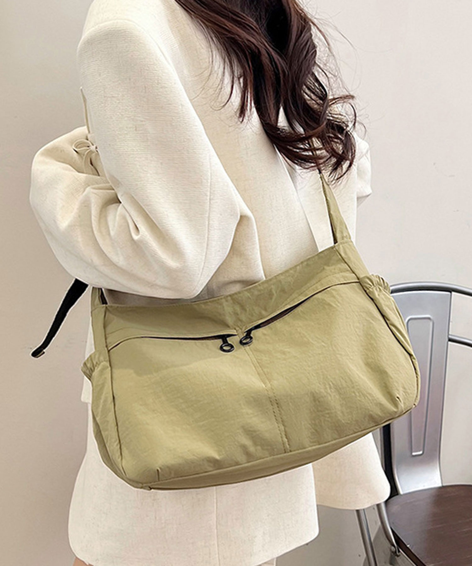 【大人気】BAGGU★ナイロンショルダーバッグ Small BAGGU - ナイロン ショルダーバッグ L サイズ -ブルー