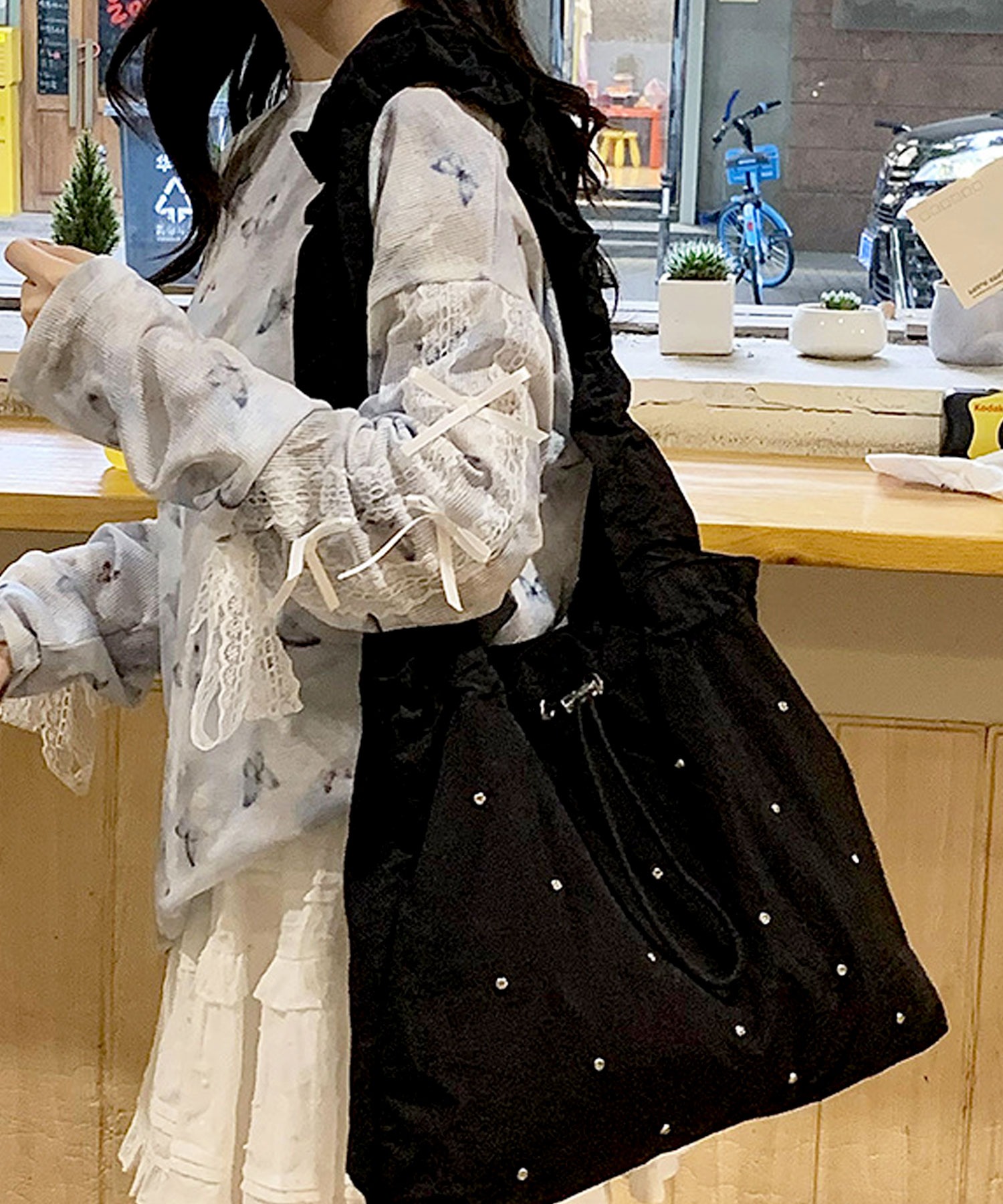 未使用ラインストーントートバッグ トートバッグ レディース おしゃれ 大容量 a4 大きめ ナイロン 縦型