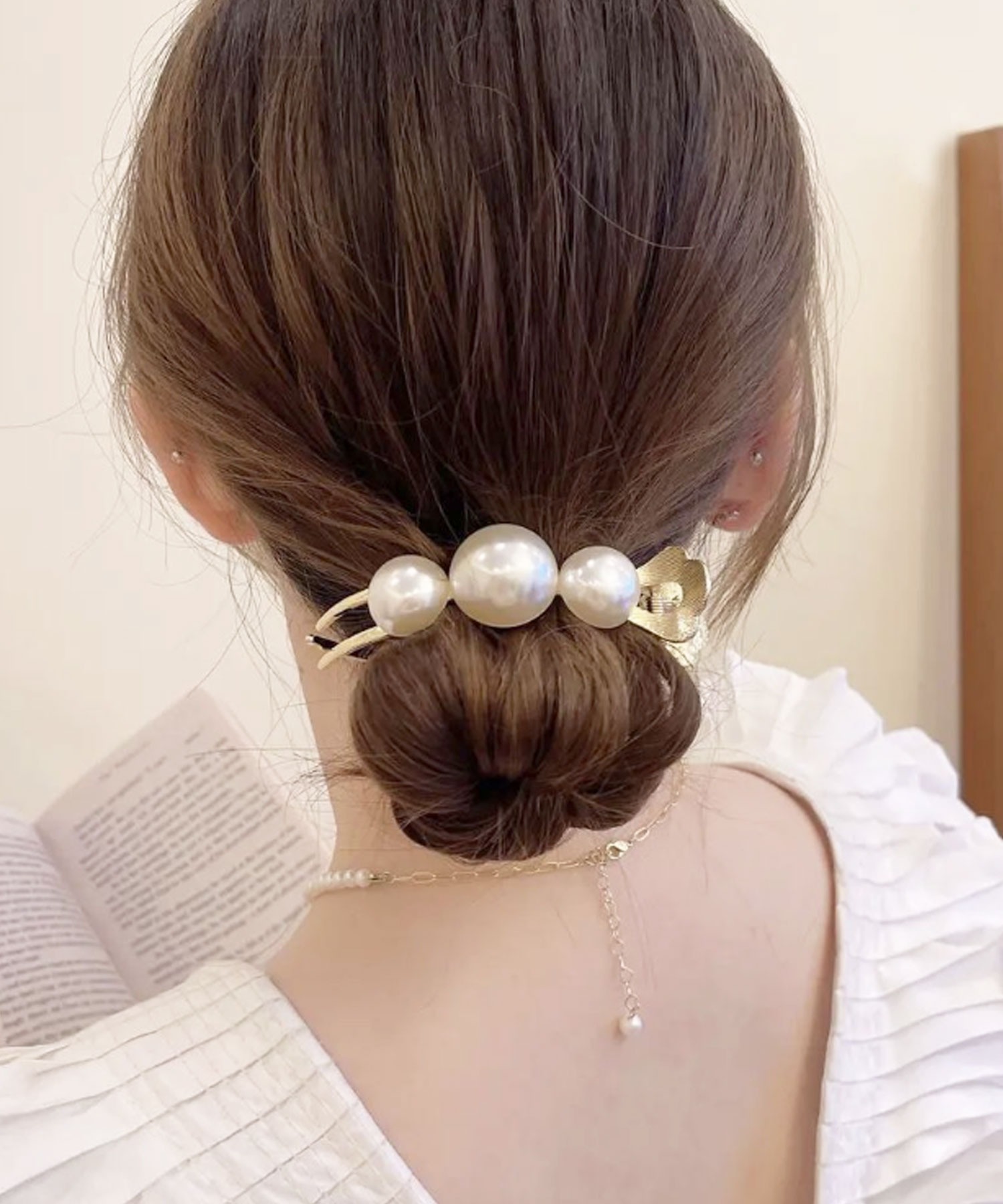 ヘアクリップ 大きめ リボン ハーフアップ ヘアアクセサリー バンス