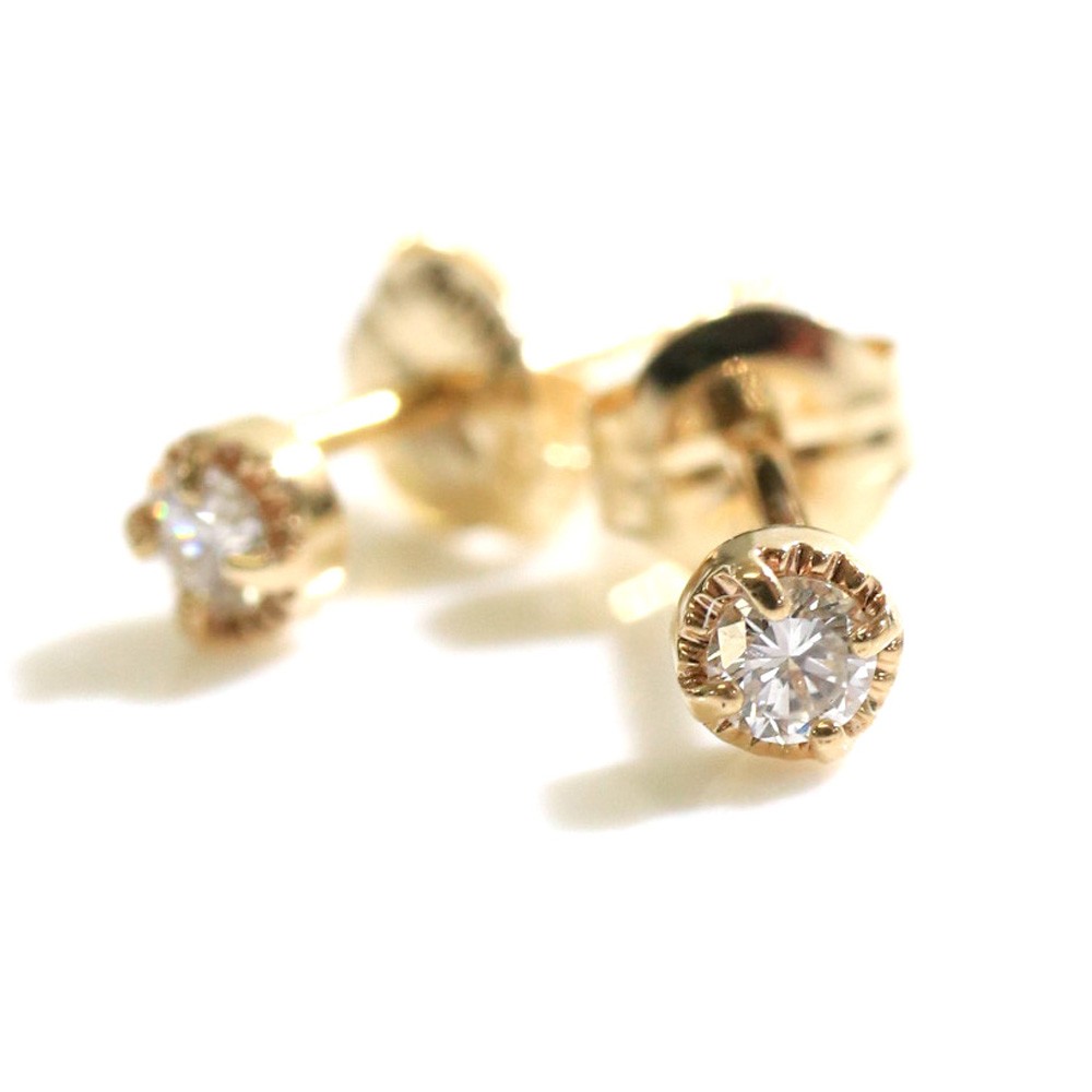 ピアス 10k ダイヤ 一粒 レディース ワンポイント ダイヤモンド ゴールド 10金 天然石 かわいい おしゃれ 大人可愛い シンプル 可愛いの画像