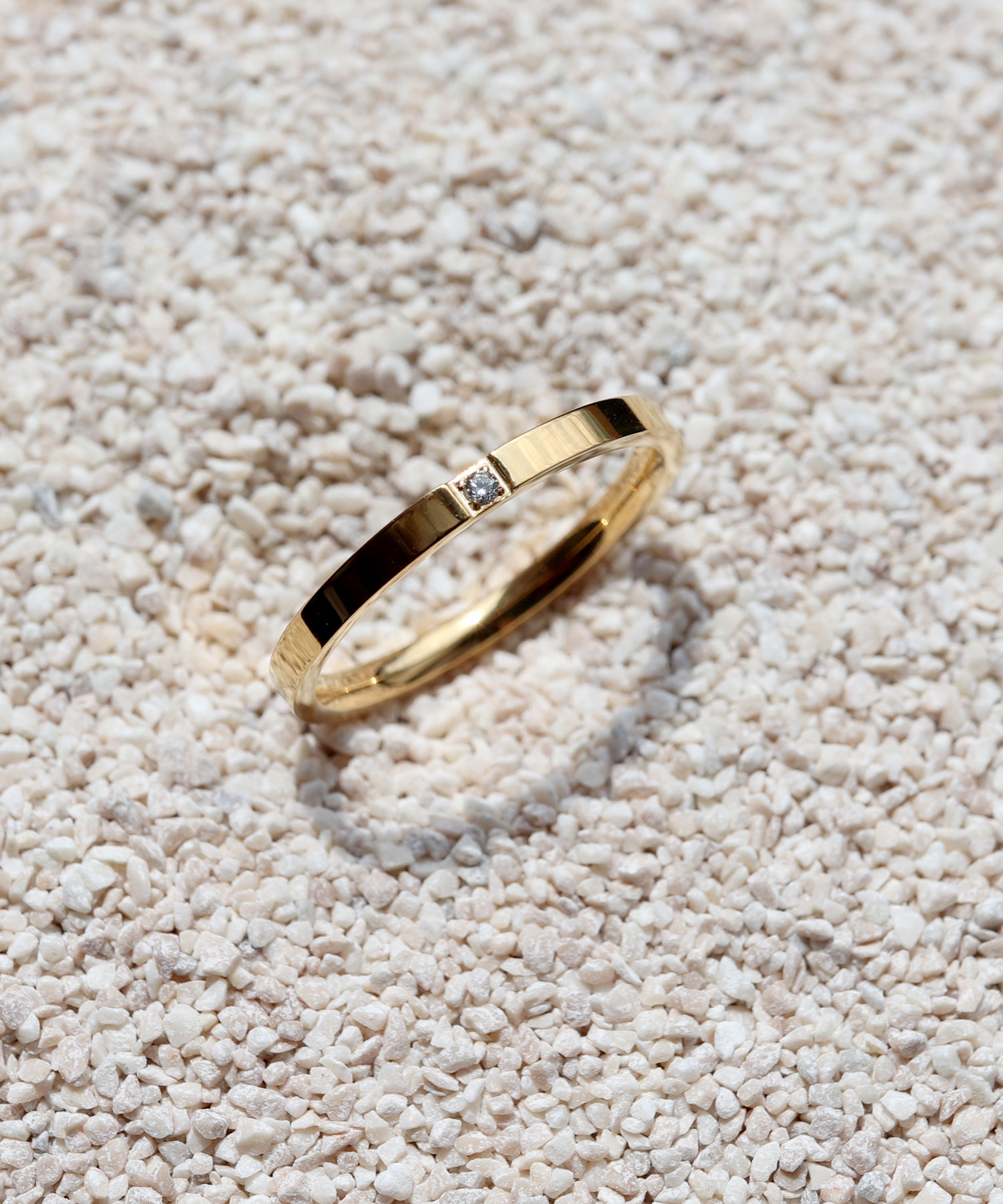 リング 金属アレルギー 2mm 一粒 ジルコニア ステンレス アレルギー 