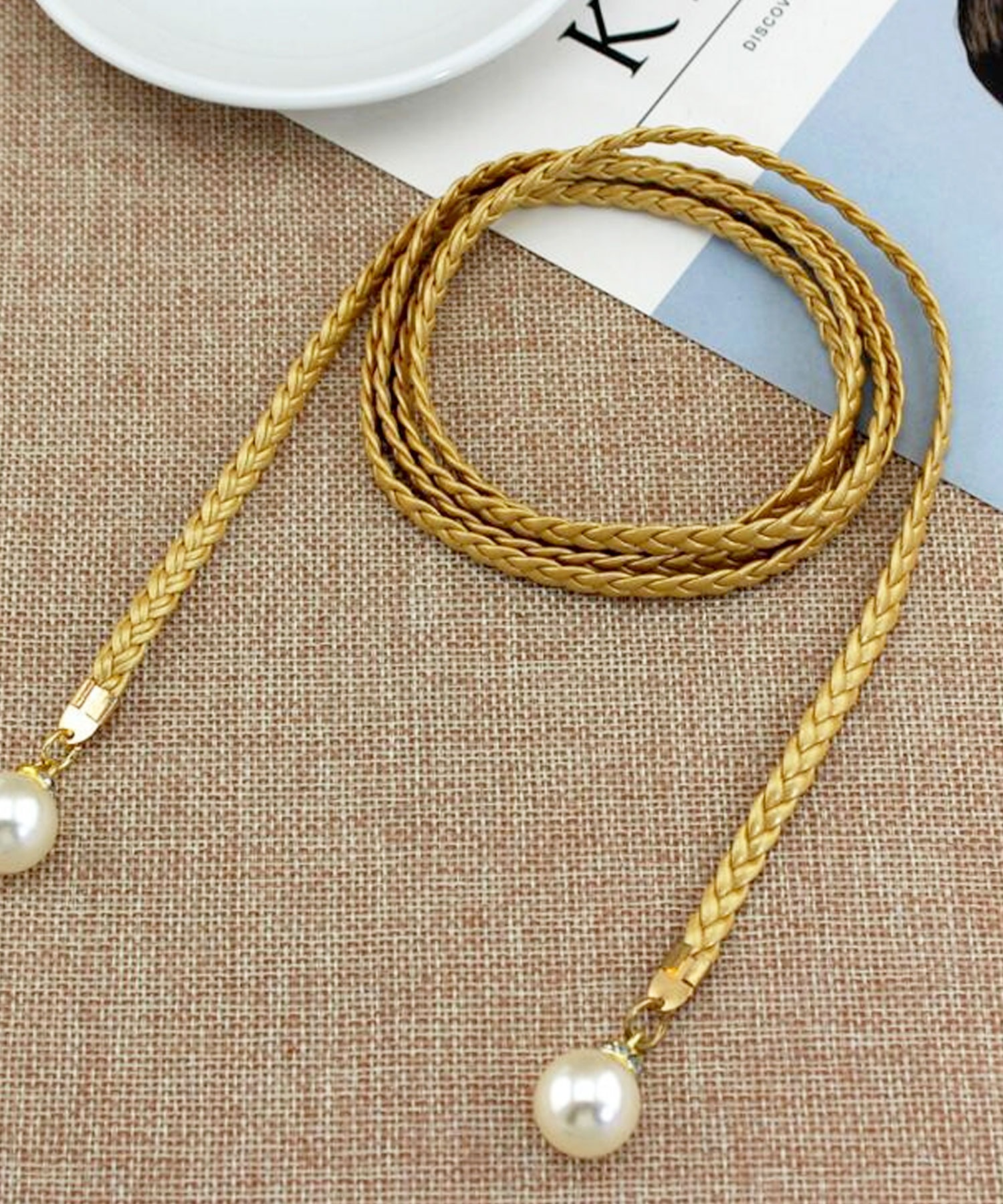 ROPE　チェーンベルト　ゴールド　パール調 ROPEチェーンベルトゴールドパール調