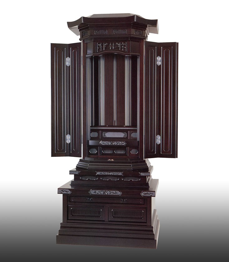 創価学会仏壇SGI専門 大志 普通型 黒檀 唐木仏壇 徳島県伝統的特産品