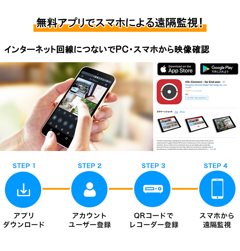 4K HIKVISION AI機能付き アナログハイビジョン PoC カメラ電源不要 スマホ監視 4ch 800万画素 iDS-7204HUHI-M1/PXT | HIKVISION | 02