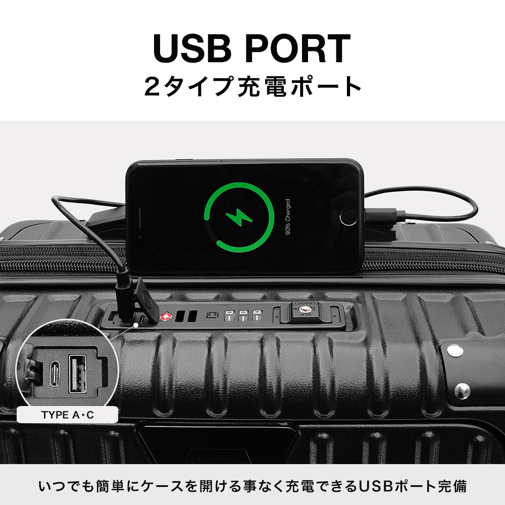 スーツケース Sサイズ フロントオープン 1年保証 機内持ち込み