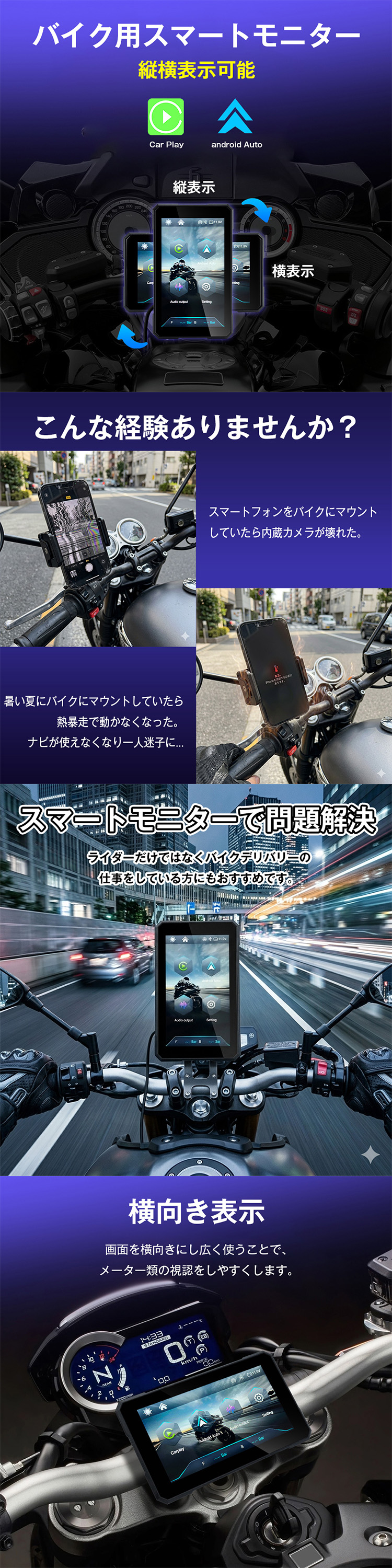 バイク ナビ バイクスマートモニター スマートモニター バイク用ナビ