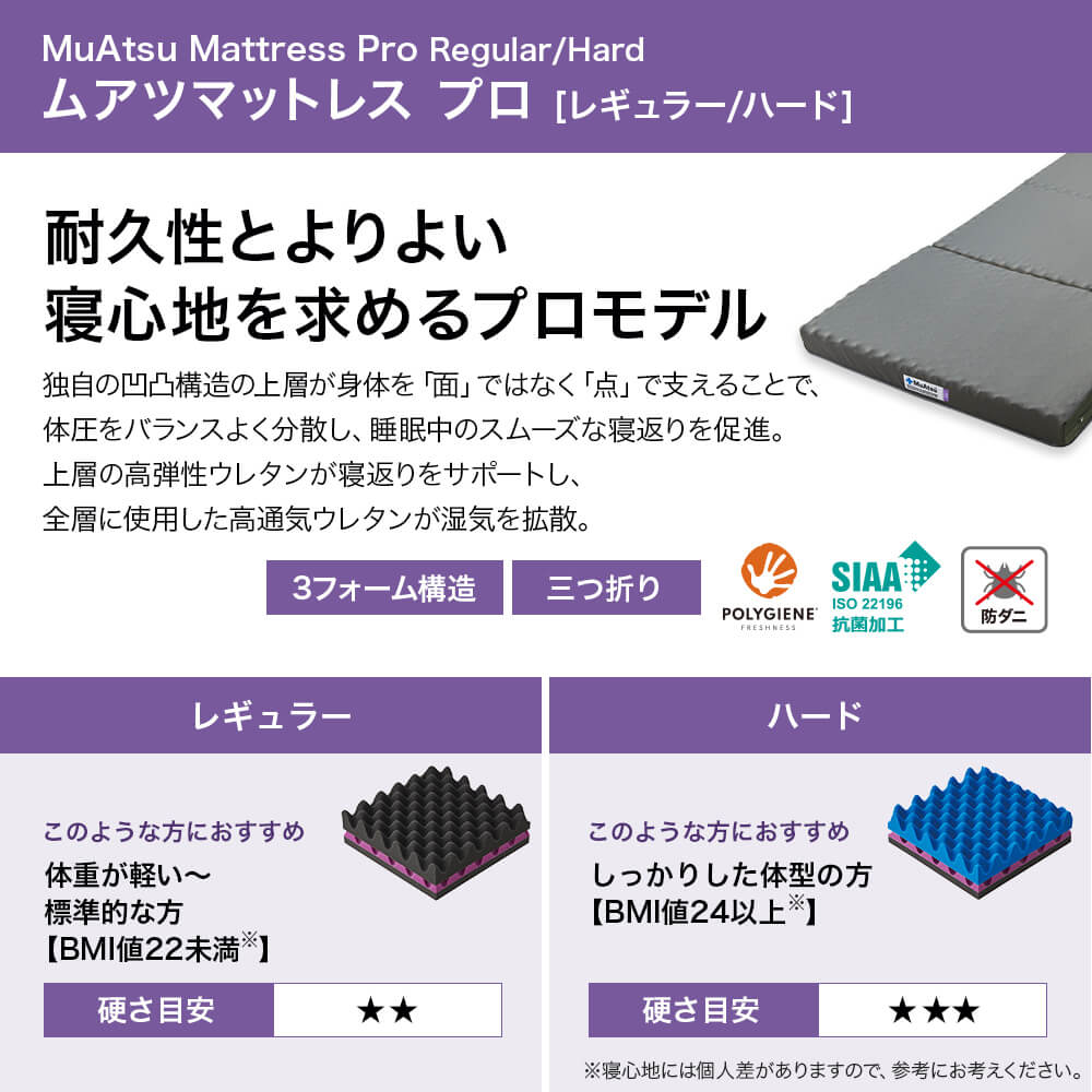 西川（nishikawa） マットレス ダブル ムアツ布団 折りたたみ 三つ折り