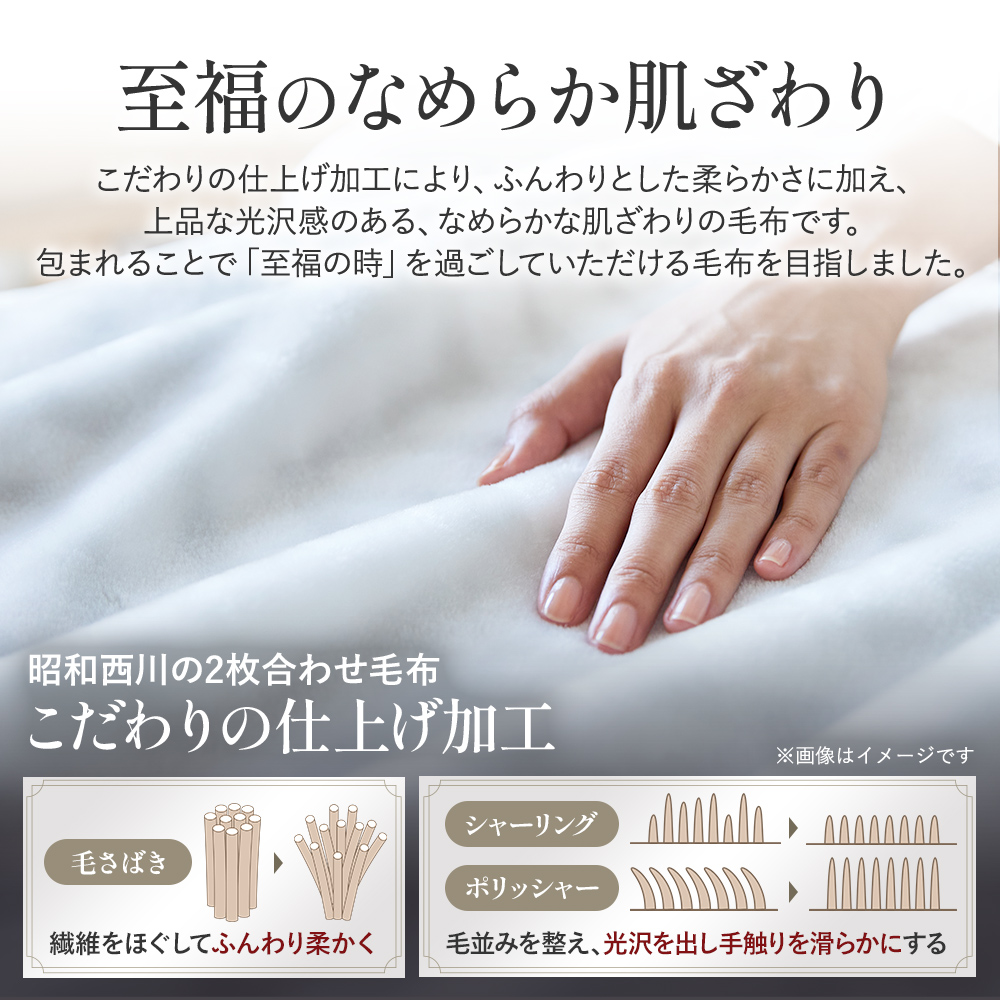 西川（nishikawa） 毛布 暖かい シングル 2枚合わせ 厚手 衿付き