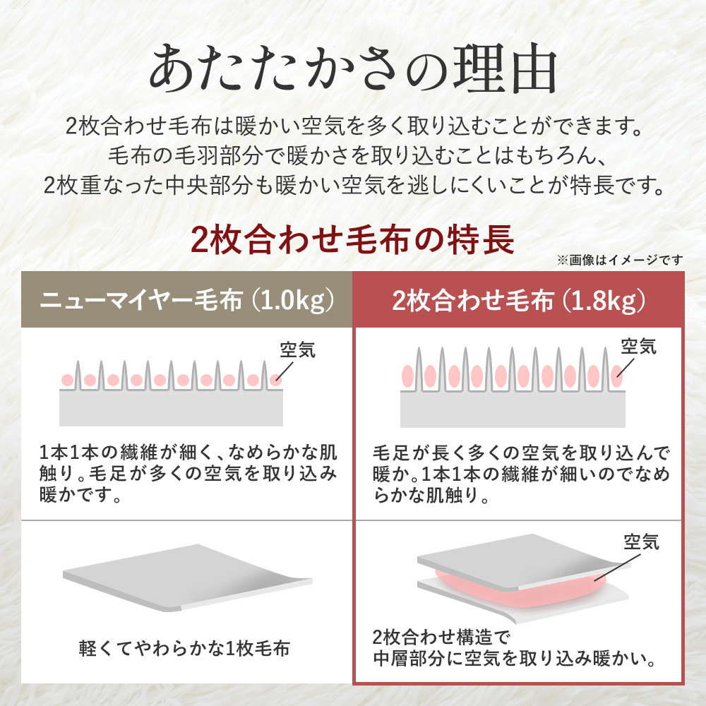 西川（nishikawa） 毛布 暖かい シングル 2枚合わせ 厚手 衿付き