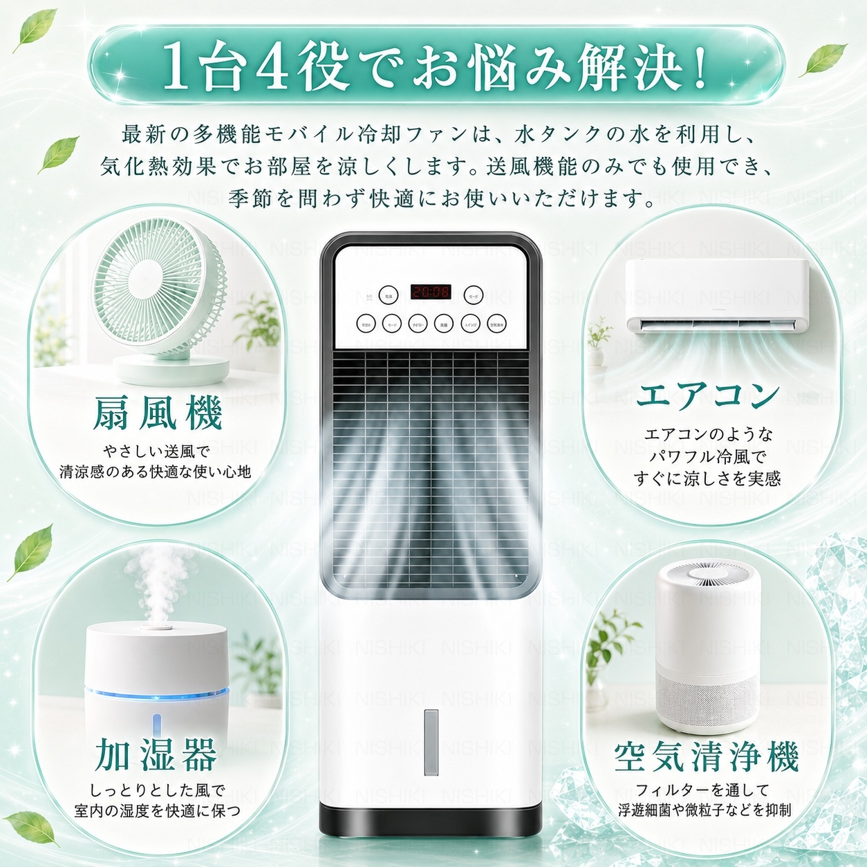 冷風機 扇風機 冷風扇 強力 業務用 冷風器 静音 小型 羽なし 日本製