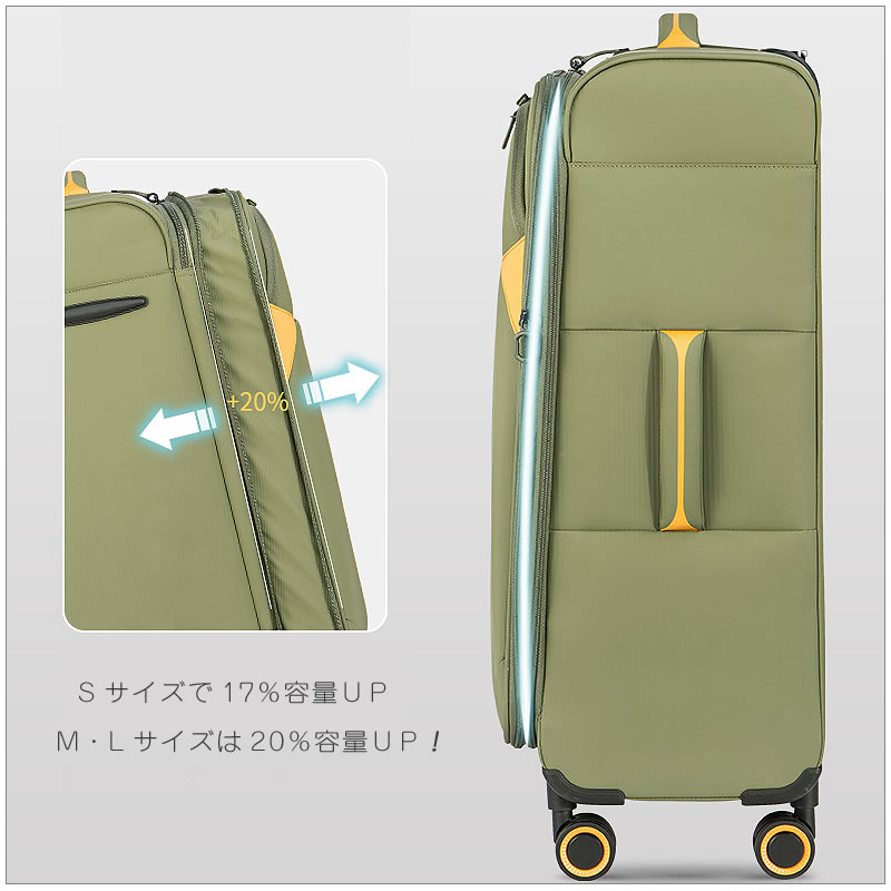 ソフト スーツケース Mサイズ 中型 キャリーケース キャリーバッグ 