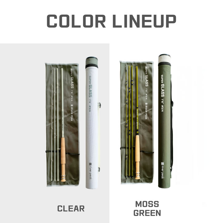 RIVER PEAK SUPER GLASS 7'6\" フライロッド　ブルー river peak Super Glass 4pcs フライロッド 7ft6in #3/4