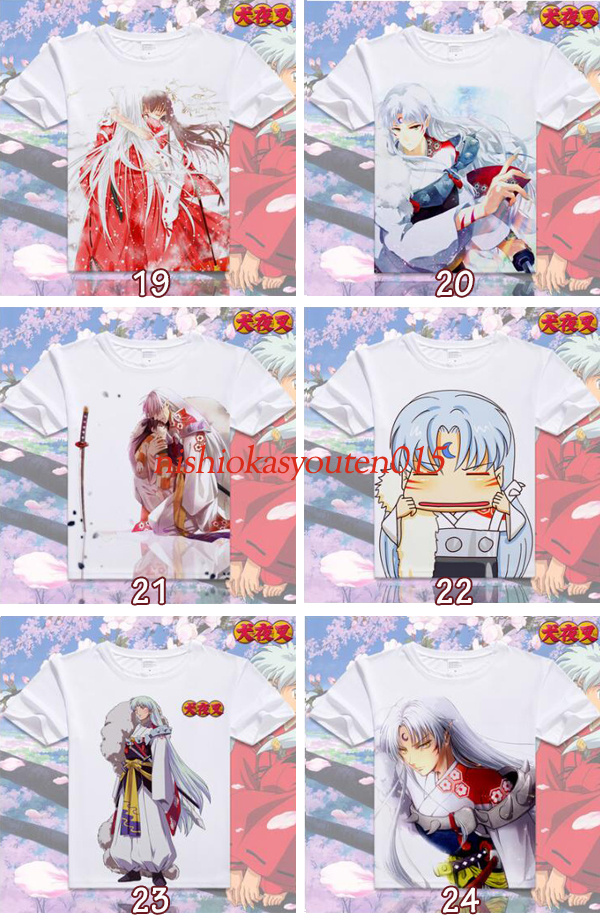 殺生丸 犬夜叉 高品質 半袖 Tシャツ トップス T-shirt ティーシャツ