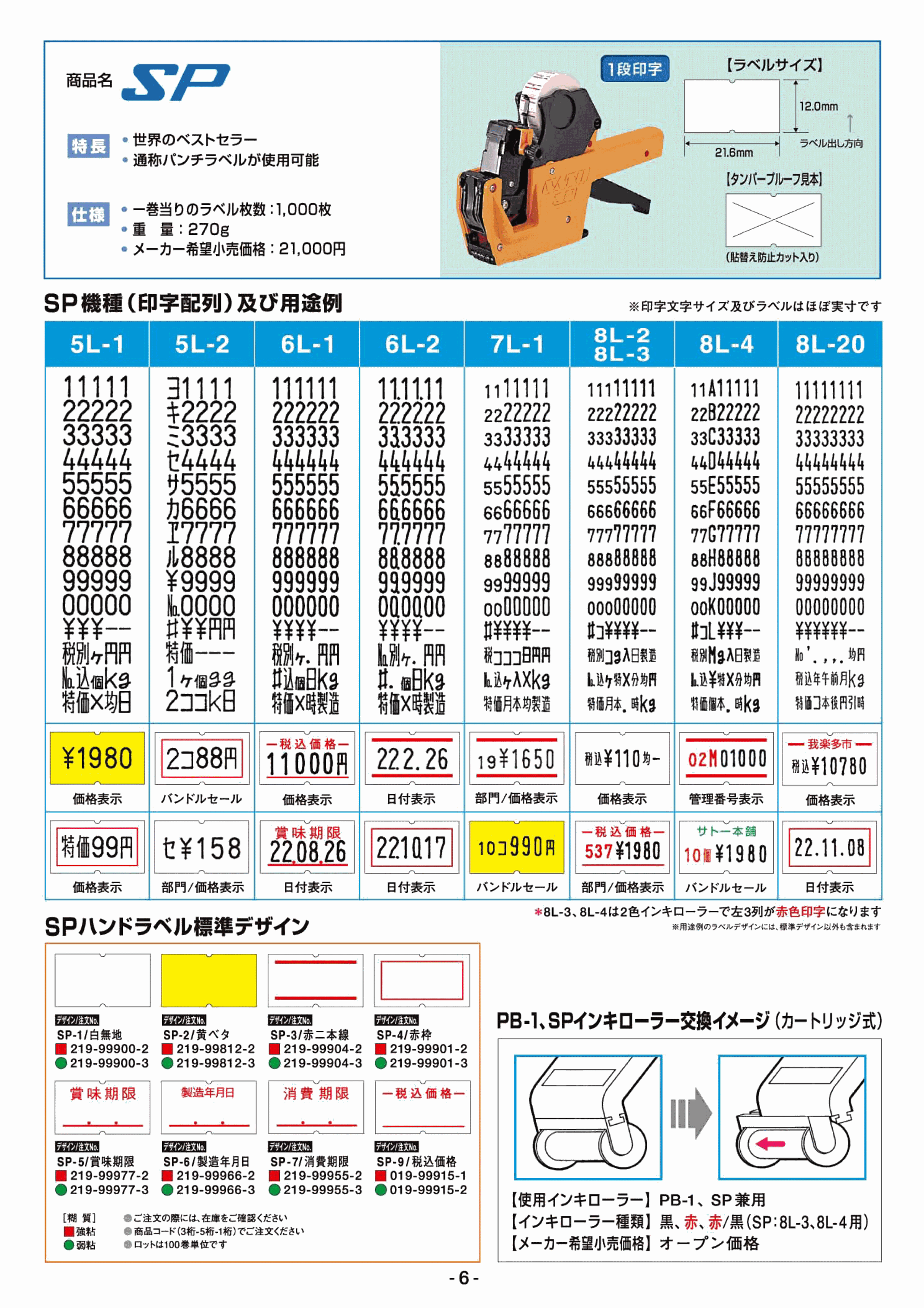 ハンドラベラー サトー SP本体 6L-2 あすつく 即日出荷 老舗のSATO 最