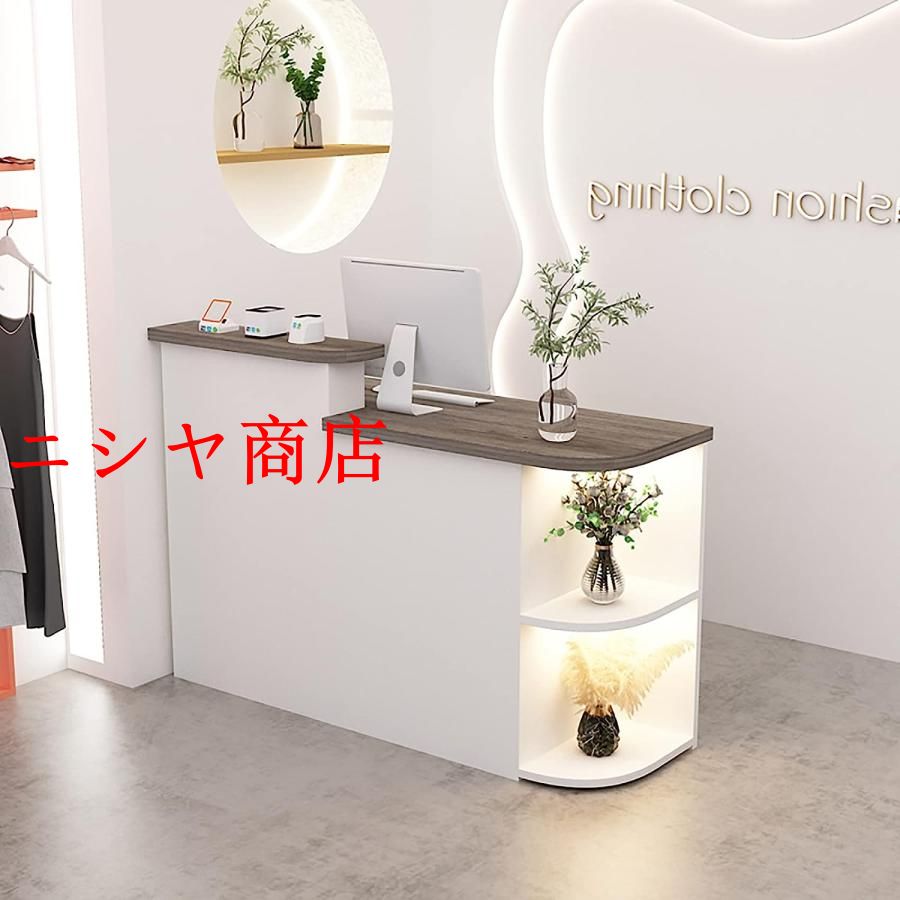 レジカウンター 受付カウンター 90x50x105CM 店舗什器 レジ台 テーブル