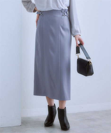爆買 レディース スカート 洗える サイドベルト ロングスカート