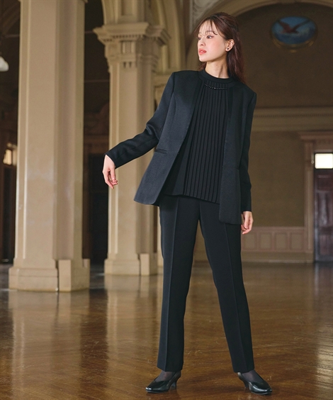 エニィスィス✱黒　パンツスーツセット　フォーマル　ブラックフォーマル ニッセン（nissen） 喪服 レディース 礼服 ブラックフォーマル パンツ