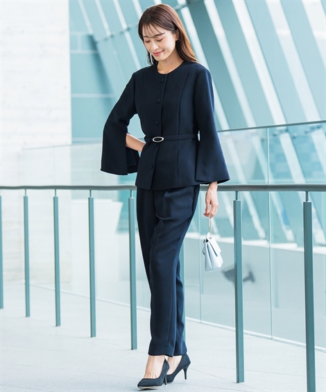 Callarus パンツスーツ フォーマル セレモニー ネイビー 3L Callarus セレモニースーツ 卒業式 母 服装 入学式 レディース ママ