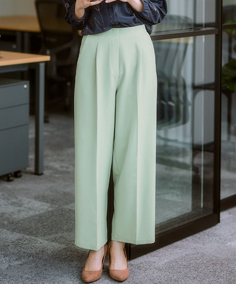 パンツ ワイドパンツ レディース きれいめ オフィス ダブルクロス